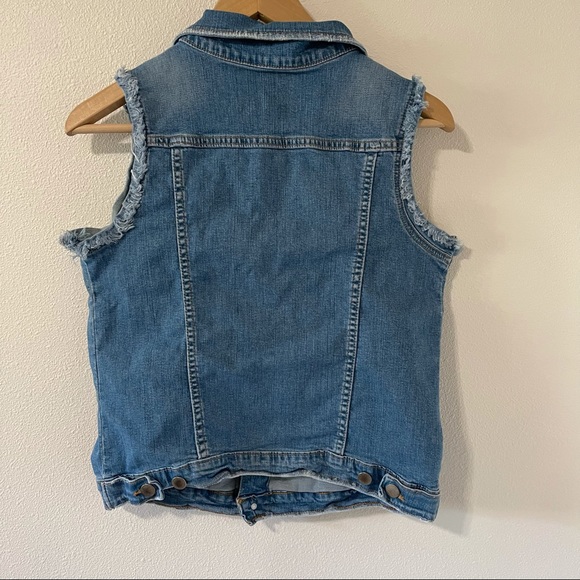 Free People X M2F Coastal Cowgirl Denim Sleeveless Trucket Jacket Frayed -Small - Picture 3 of 12